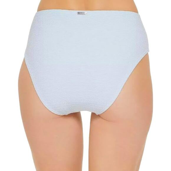 DKNY Swim Powder Blue Textured High Waist Bikini Bottoms Women’s Swimwear - Picture 3 of 12